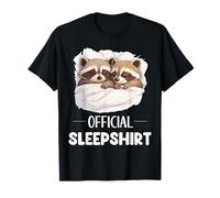 Pijama Oficial de Sleepshirt para Amantes de los Animales de Mapache durmiendo Camiseta