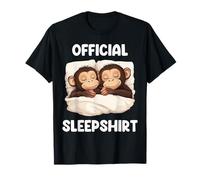 Pijama oficial de Sleepshirt para amantes de los animales de mono durmiendo Camiseta