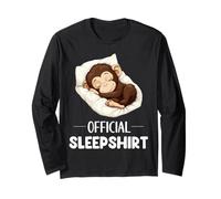 Pijama oficial de Sleepshirt para amantes de los animales de mono durmiendo Manga Larga