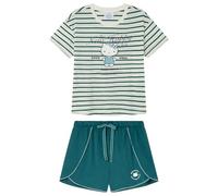 Pijama Pantalón Corto Manga Corta Multilicense Hello Preppy Collection Blanco