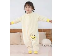 Pijama para Bebé y Niños con Pies, Saco de Dormir de Tela Suave y Manga Larga, Ideal para Invierno, Estampados Divertidos Amarillo 110