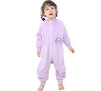 Pijama para Bebé y Niños con Pies, Saco de Dormir de Tela Suave y Manga Larga, Ideal para Invierno, Estampados Divertidos Lila 100