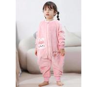 Pijama para Bebé y Niños con Pies, Saco de Dormir de Tela Suave y Manga Larga, Ideal para Invierno, Estampados Divertidos Rosa 90