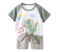 Pijama para Bebés Pequeños Niños,Infantiles Imprimir Conjunto Pijamas Ropa de Dormir Manga Corta niños Suave Top Pantalones Albornoz niño Animal 1-6 Años