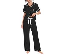 Pijama para mujer, conjunto de algodón del Reino Unido, camisones para dormir, camisones de manga corta, pantalones de noche, ropa de dormir casual, cómoda, ropa de dormir con botones de solapa