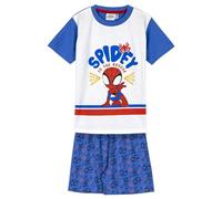 Pijama para Niños de Spidey - Color Blanco y Azul - Talla 3 Años - Pijama Corto Fabricado en 100% Algodón de 145 gsm - Estampado de Spidey - Producto Original Diseñado en España