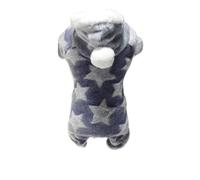Pijama para perro, sudadera con capucha de forro polar coral, estampado de estrella, ropa cálida de invierno para cachorros, felpa, mono para mascotas, ropa para gatos, ropa, abrigo para perros 75