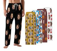 Pijama para Unisex paquete,Diseños personalizados con caras de personas y mascotas, per Relax o da Notte, con Tasche, Pantalones de pijama para hombre y mujer