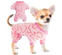 Pijama Perro Pequeño San Valentin,Corazón Perro Pijama,Franela Ropa Perros Pequeño,San Valentin Jersey Perros,Rosa Ropa Chihuahua,Pijamas Gato,Pijamas Cachorra para Pequeños y Medianos,3XS