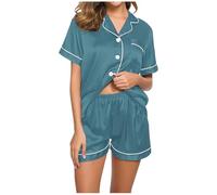 Pijama personalizado para mujer con foto de cara, ropa de descanso divertida personalizada, conjunto de pijama corto casual de manga corta con botones, cómodo pijama para el día de San Valentín