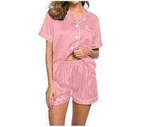 Pijama personalizado para mujer con foto de cara, ropa de descanso divertida personalizada, conjunto de pijama corto casual de manga corta con botones, cómodo pijama para el día de San Valentín