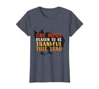 Pijama Retro con Texto en inglés Thank ful Thanksgiving Fall Family Kids Camiseta, Mujer, Azul Jaspeado, M