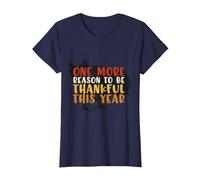 Pijama Retro con Texto en inglés Thank ful Thanksgiving Fall Family Kids Camiseta, Mujer, Azul Marino, L