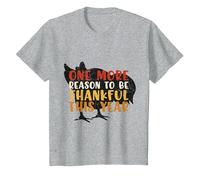 Pijama Retro con Texto en inglés Thank ful Thanksgiving Fall Family Kids Camiseta, Niños, Gris Jaspeado, 3 años