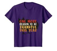 Pijama Retro con Texto en inglés Thank ful Thanksgiving Fall Family Kids Camiseta, Niños, Morado, 4 años