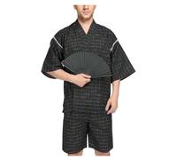 Pijama Tipo Kimono de Estilo japonés con Camisa y Pantalones Cortos, Unisex, de algodón y Lino, Conjunto de salón, Bata de baño, Ropa Casual, Multicolor