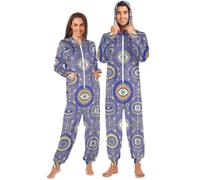 Pijama unisex para adultos, holgado, relajado, tallas S-XL, color morado y dorado, Ojos malvados de oro morado, XL