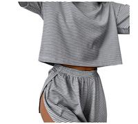 Pijamas a para Mujer, Traje Corto Holgado de Manga Corta, Ropa Exterior de Moda, Ropa para el Pantalones Cortos Mujer Vestir Pantalones Cortos Hombre Baratos