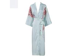 Pijamas Cómodos De La Rebeca Del Desgaste Ocasional Del Hogar Del Verano Del Kimono De Seda,lago Azul,Talla Única