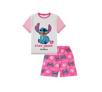 Pijamas cortos Lilo and Stitch Stay Weird Rosa Blanco