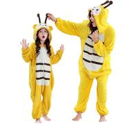 Pijamas de animales a juego para mujeres y niños, overol esponjoso con capucha, disfraz cálido de invierno, perfecto para Halloween y Navidad, regalos de ropa de descanso