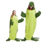 Pijamas de Animales para Adultos,Ropa de Dormir para Disfraz de Cosplay de Animales para Hombres y Mujeres,Crocodile pajamas,disfraces de Halloween de una pieza,ropa de fiesta (Crocodile-Green,S)