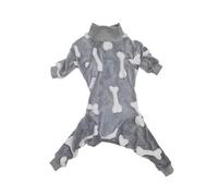 Pijamas de cuello alto para perros de otoño e invierno, suave y cálido, adecuado para perros medianos y grandes, ropa para mascotas (gris, S)