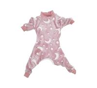 Pijamas de cuello alto para perros de otoño e invierno, suave y cálido, adecuado para perros medianos y grandes, ropa para mascotas (rosa, S)