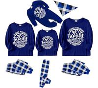 Pijamas de Navidad a juego para la familia, elegantes pijamas de Navidad para la familia 2025 con estampado de moda para mujeres y hombres, pijamas de manga larga a juego para parejas, ropa de dormir