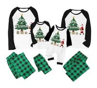 Pijamas de Navidad a juego para la familia, pijamas de Navidad con gráficos de Papá Noel, mamá e hija, pijamas a juego para mamá y yo, pijamas de moda, pijamas de Navidad para la familia, verde, 3-6