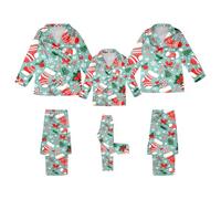 Pijamas de Navidad a juego para la familia, renos, ciervos, mamá e hija, cómodos pijamas de Papá Noel, pijamas de satén suave, pijamas a juego, conjuntos de Navidad para mamá y yo, azul celeste, 5-6
