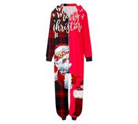 Pijamas de Navidad familiares a juego, conjunto de ropa de dormir de Navidad para mamá y yo, pijamas de Papá Noel, casual, 2 piezas, renos, divertidas parejas para mujeres y hombres, Rojo-i, M