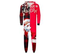 Pijamas de Navidad familiares a juego, conjunto de ropa de dormir de Navidad para mamá y yo, pijamas de Papá Noel, casual, 2 piezas, renos, divertidas parejas para mujeres y hombres, Rojo-i, L