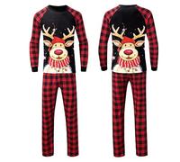 Pijamas de Navidad familiares a juego, divertidos pijamas de Papá Noel para mujeres y hombres, conjunto casual a juego para parejas, renos, dos piezas, 2 piezas, día festivo, mamá y yo