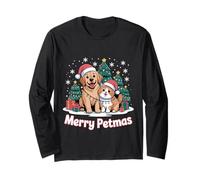 Pijamas de Navidad para Gatos y Perros a Juego para la Familia Merry Petmas Manga Larga