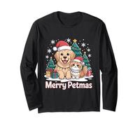 Pijamas de Navidad para Gatos y Perros a Juego para la Familia Merry Petmas Manga Larga