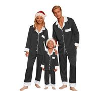Pijamas de Navidad para la Familia con un Acabado de Satinado Suave, Pijama que se Mantiene Fresco en Verano y Cálido en Invierno, Fácil de Cuidar y Planchar 02