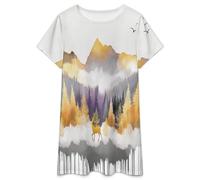 Pijamas De Verano para Mujer - Lago Dashan Pijama Holgado De Manga Corta para Verano Vestido Suave Y Cómodo Sexy Tallas Grandes. 2XL