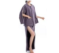 Pijamas Engrosados para El Cuidado De Los Pacientes, Ropa For El Cuidado Con Cremallera Completamente Abierta, Utilizados For El Cuidado Postoperatorio(Purple,L)