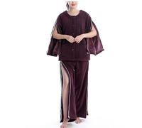 Pijamas Engrosados para El Cuidado De Los Pacientes, Ropa For El Cuidado Con Cremallera Completamente Abierta, Utilizados For El Cuidado Postoperatorio(Red,XXL)