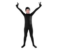 Pijamas Enteros Niños 10 Años - Catsuit De Cuerpo Completo Disfraz De Escenario Elástico Sin Costuras para Actuaciones De Cosplay Diseño De Cara (Black 120)