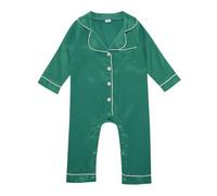 Pijamas Enteros Niños 12 Años - De Seda para Recién Nacidos Bebés Niñas Y Niños De De Satén De Manga Larga con Botones (Green 6-12 Months)