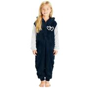 Pijamas Enteros Niños De 4 Y 8 Años - con Capucha De Forro Polar para Niño Suave Cálido Y Grueso para Invierno Ropa De Juego Pequeños Conjunto Acogedor con Diseño De Color (Navy 4-5 Years)