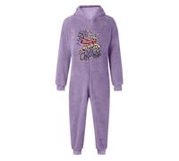 Pijamas Enteros Niños Invierno - Acogedor con Capucha Y Estampado De Dibujos Animados para Niñas Ropa De Dormir De Forro Polar Grueso para Vacaciones (Purple 9-10 Years)
