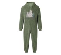Pijamas Enteros Niños Invierno - De Forro Polar Acogedor para Niñas Pequeñas Cálido Y con Capucha para Invierno Suave con Estampado Festivo para Bebés Y Niños (Dark Green 1-2 Years)