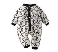 Pijamas Enteros Niños Invierno - Recién Nacido Bebé Niñas Niños Dibujos Animados Leopardo Estampado Polar Mameluco Invierno Ropa Caliente (White 3-6 Months)