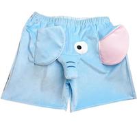 Pijamas Jumbo Trunks, pantalones de elefante for hombres y mujeres, divertidos y suaves pantalones de pijama con trompa de elefante, pijamas de elefante for hombres (Color : Blue Short, Size : L)