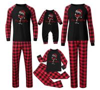 Pijamas Navidad Familia Pijama Familiar a Juego Conjunto de Pijamas Navideños Familiares Camiseta y Pantalones Ropa de Dormir Navideñas Pareja Divertido para Mamá Papá Niños Bebés Pyjamas Christmas
