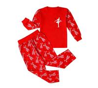 Pijamas Niña Invierno Polar - Pijama Dos Piezas con Estampado Ballet para Niñas Ropa Dormir Ropa Estar En Casa Conjunto Suave Y Cómodo para Dormir (Red 4-5 Years)