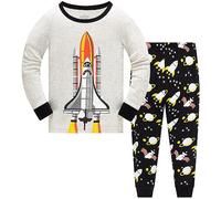 Pijamas Niño Cohete Astronauta Tiburón Animales Algodon Ropa a Juego Conjunto Edad 4-5 Años